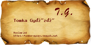Tomka Győző névjegykártya